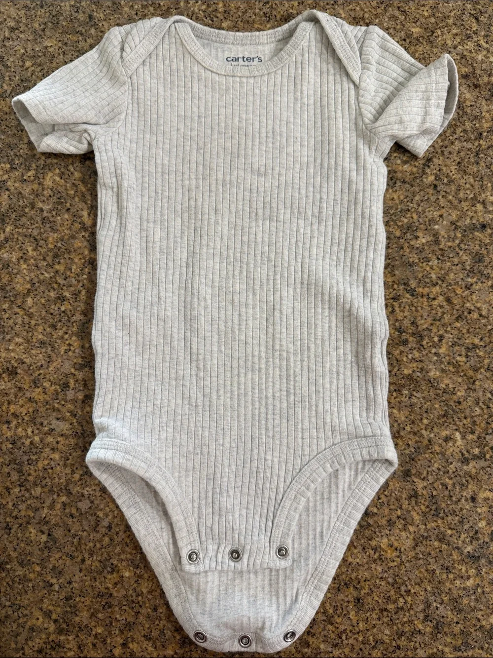 Carter's 3-Pack Ribbed Baby Bodysuits in Cream, Navy, and Light Blue